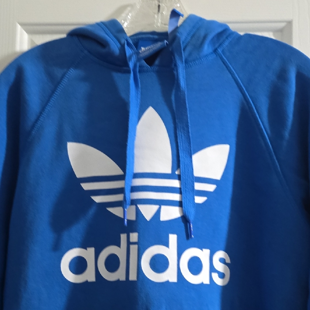 adidas Royal Blue Hoodie with White Trefoil